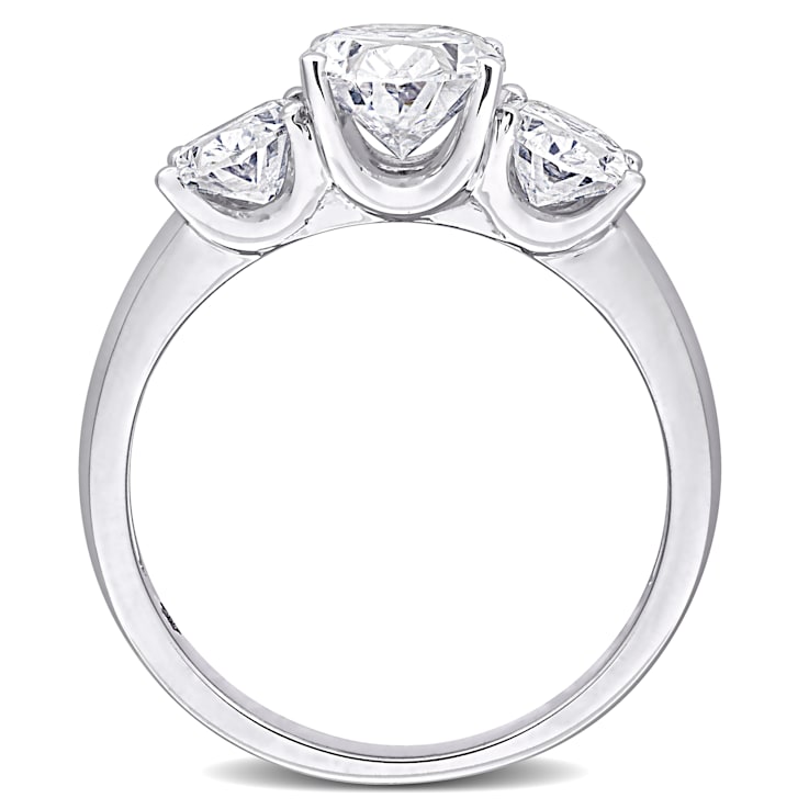 3 CT TW Lab-Grown Diamond 3-Stone Ring in 14K White Gold