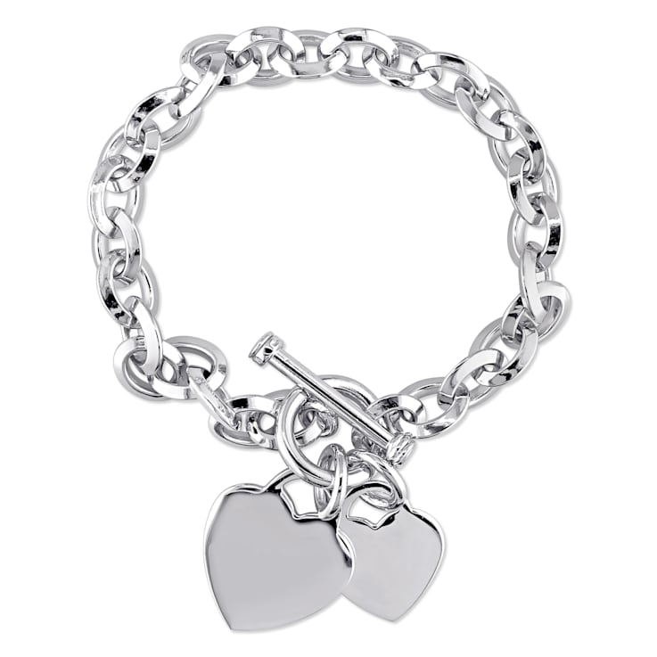 silver heart charm bracelet 