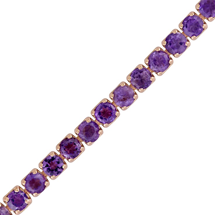 Amethyst Tassel Bolo Bracelet in 18K Rose Gold Over Sterling Silver