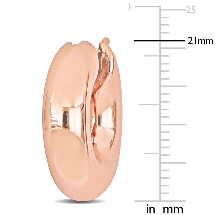 21mm Polished Hollow Hoop Earrings in 14k Gold