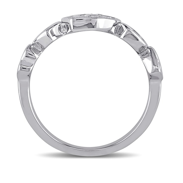 Diamond Heart Ring in Sterling Silver