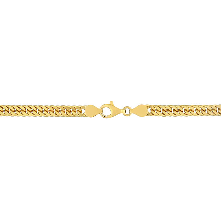 5.5MM Double Curb Link Chain Necklace in Yellow Plated Sterling Silver