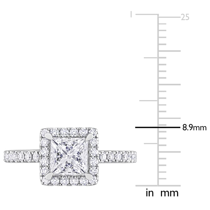 1 1/2 CT TGW Lab Grown Diamond with Tsavorite Accent Halo Engagement
Ring in 14K White Gold