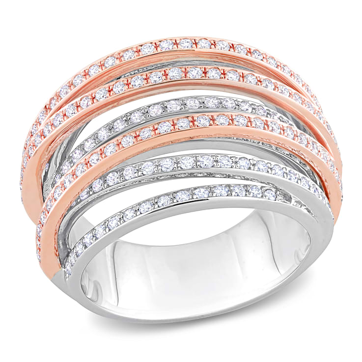 1 1/4 CT TW Diamond Split Shank Ring in 14K 2-Tone Gold