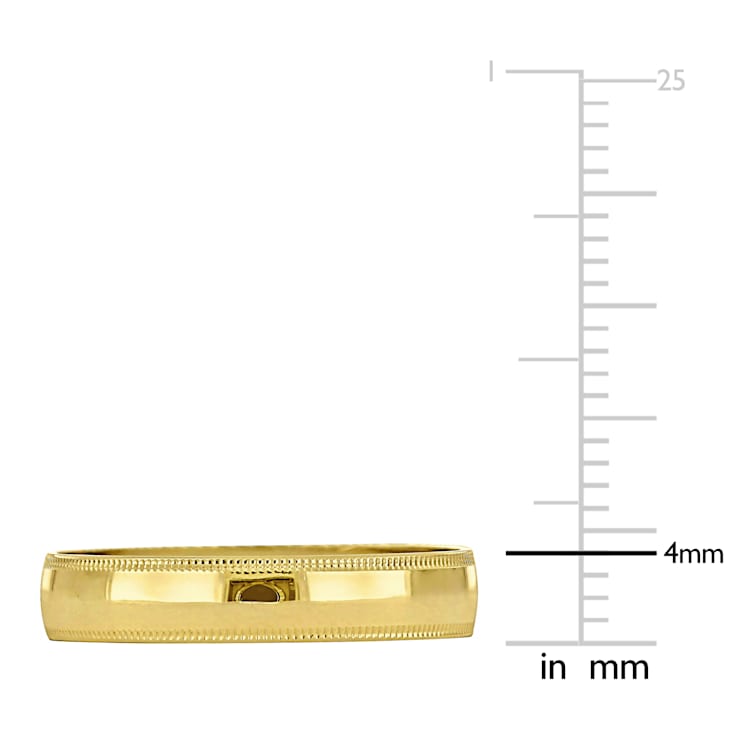 Ladies 4mm Polished Finish Wedding Band in 10K Yellow Gold