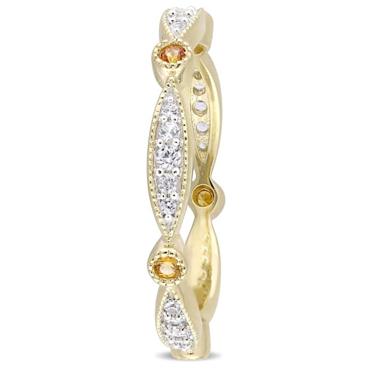 3/8 CTW Created Yellow and Created White Sapphire Ring in Yellow Plated
Sterling Silver