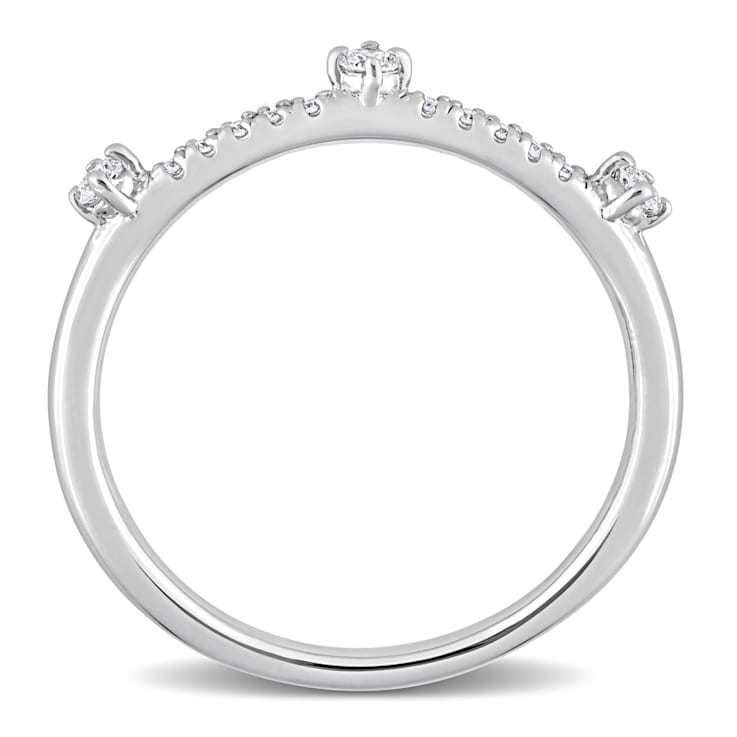 1/7 CT TGW Lab Grown Diamond Anniversary Style Band Ring in Platinum
Plated Sterling Silver