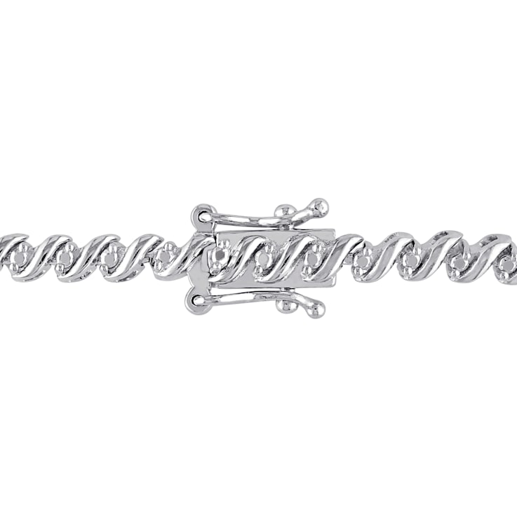 1/2 CT TW Diamond S-Shape Tennis Bracelet in Sterling Silver