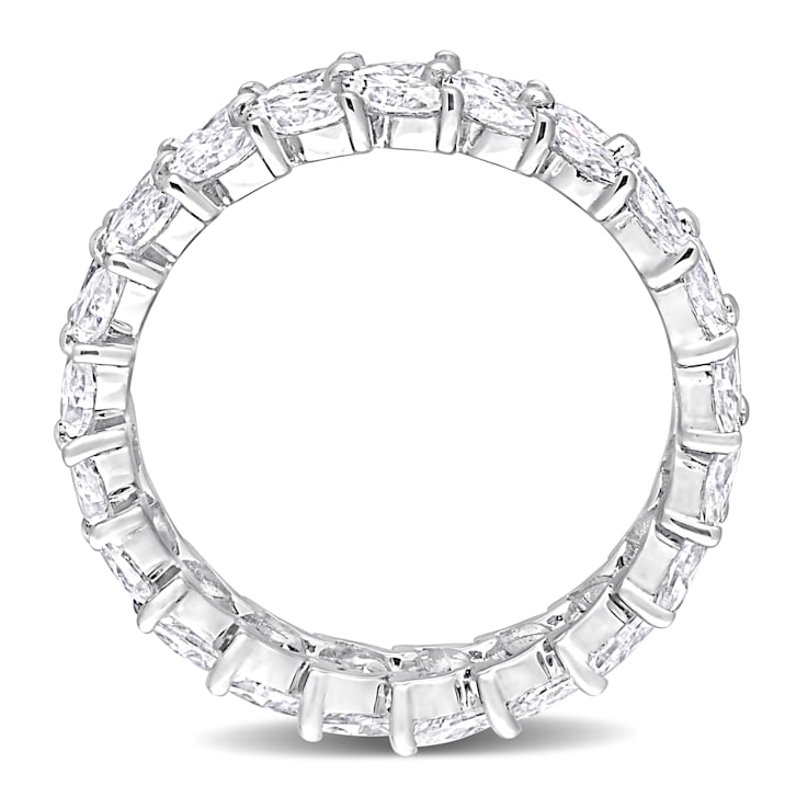 4 1/5 CT DEW Created Moissanite Eternity Band in Sterling Silver