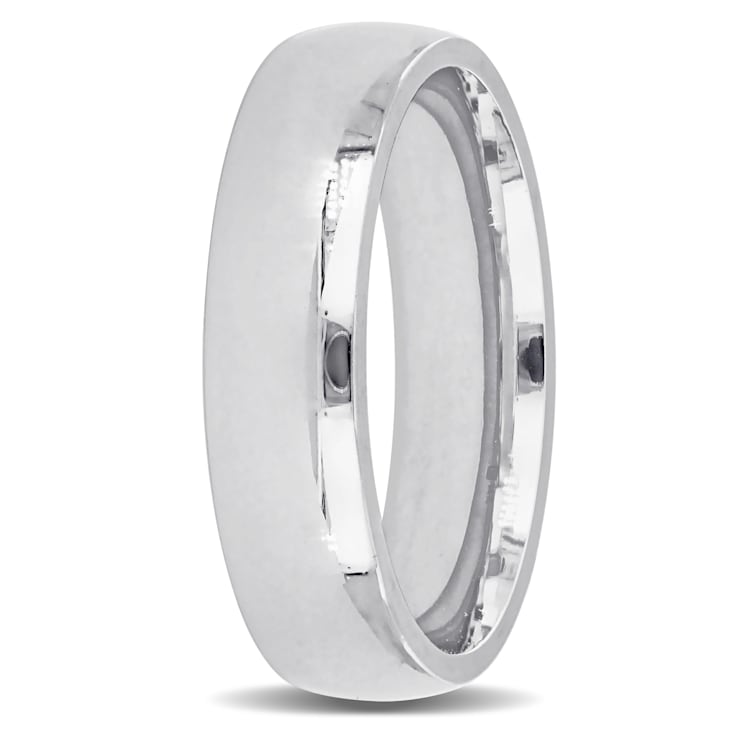 Men's 5.5mm Comfort Fit Wedding Band in 14K White Gold