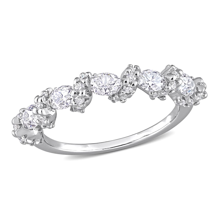 1 1/4 CT DEW Created Moissanite Anniversary Ring in Sterling Silver