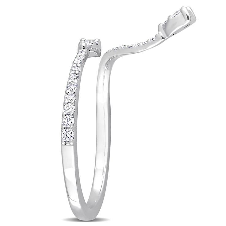 1/4 CT TW Diamond Semi-Eternity Open Twist Ring in 14K White Gold