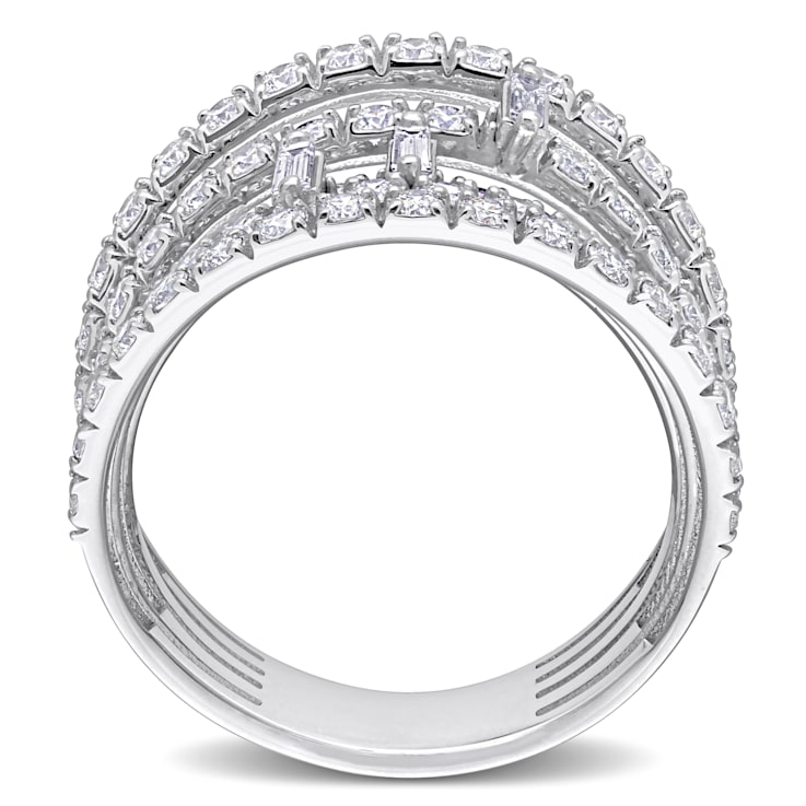 2 CT TW Diamond Split Shank Ring in 14K White Gold