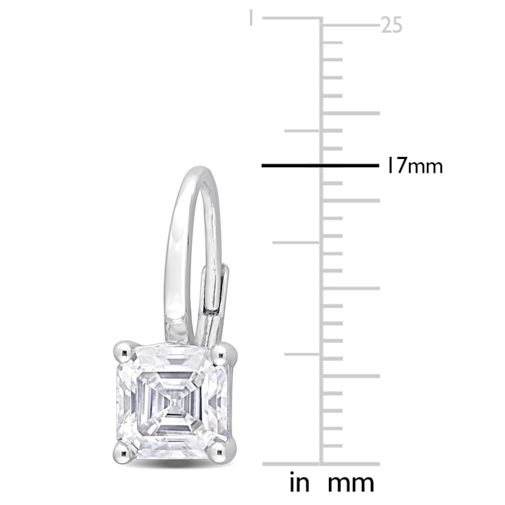 3 CT TGW Created Moissanite Drop Earrings in Sterling Silver
