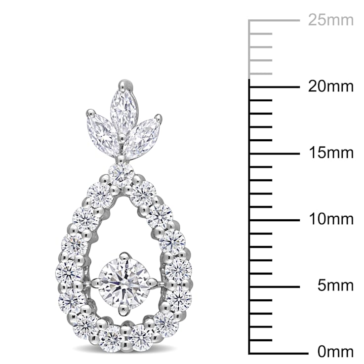 2 CT DEW Created Moissanite Teardrop Earrings in Sterling Silver