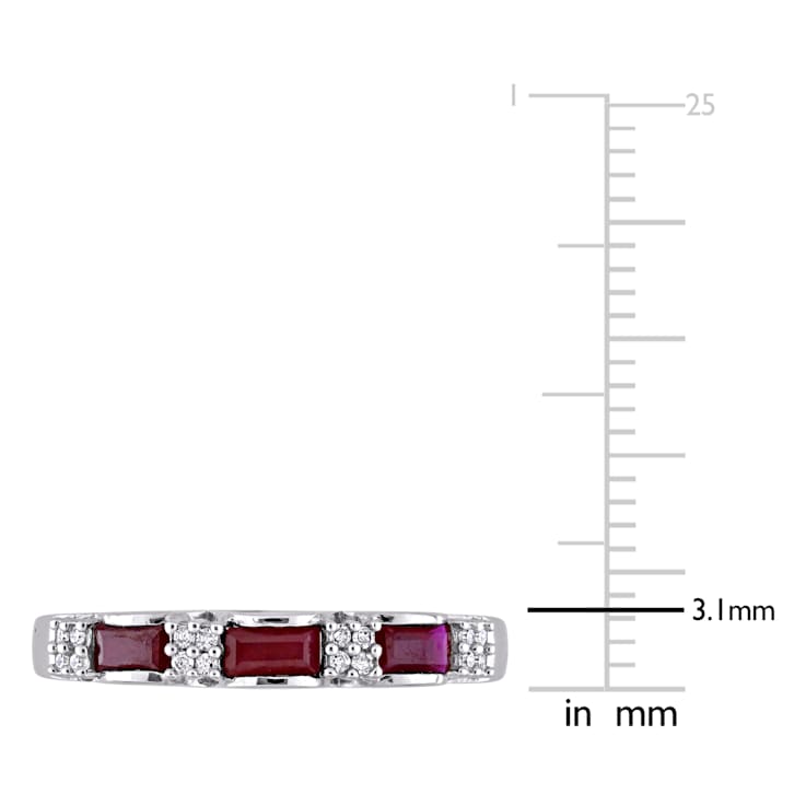1/2 CT TGW Ruby and Diamond Accent Eternity Ring in 10K White Gold