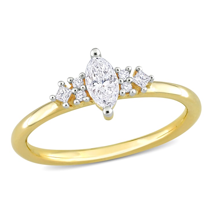 3/8 CT TW Diamond Ring in 14K Yellow Gold