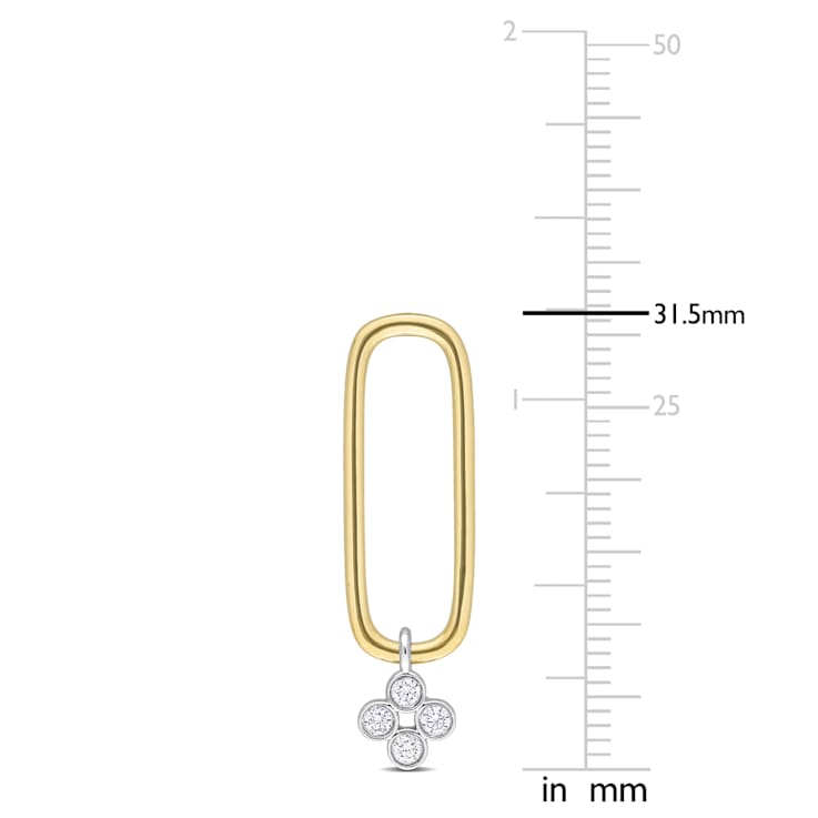 1/3 CT TW Diamond Dangle Earrings in 14K 2-Tone Gold