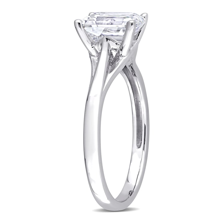 1-3/4 CT DEW Created Moissanite Solitaire Engagement Ring in 14K White Gold