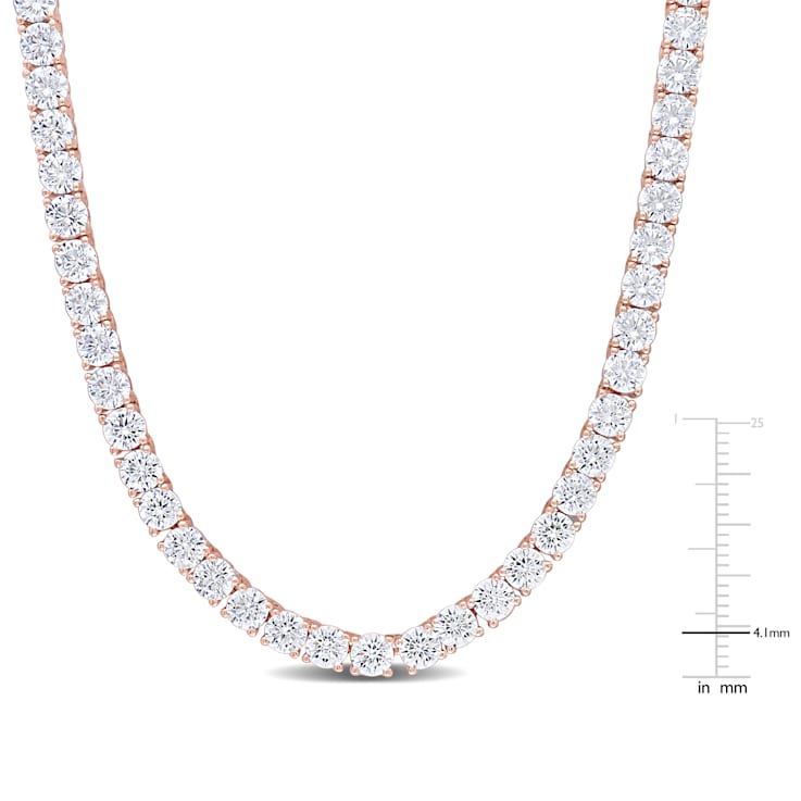 Sterling silver cubic zirconia tennis necklace hot sale