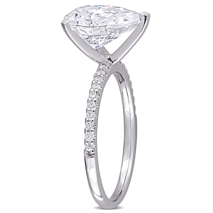 3-1/2 CT DEW Created Moissanite Engagement Ring in 10K White