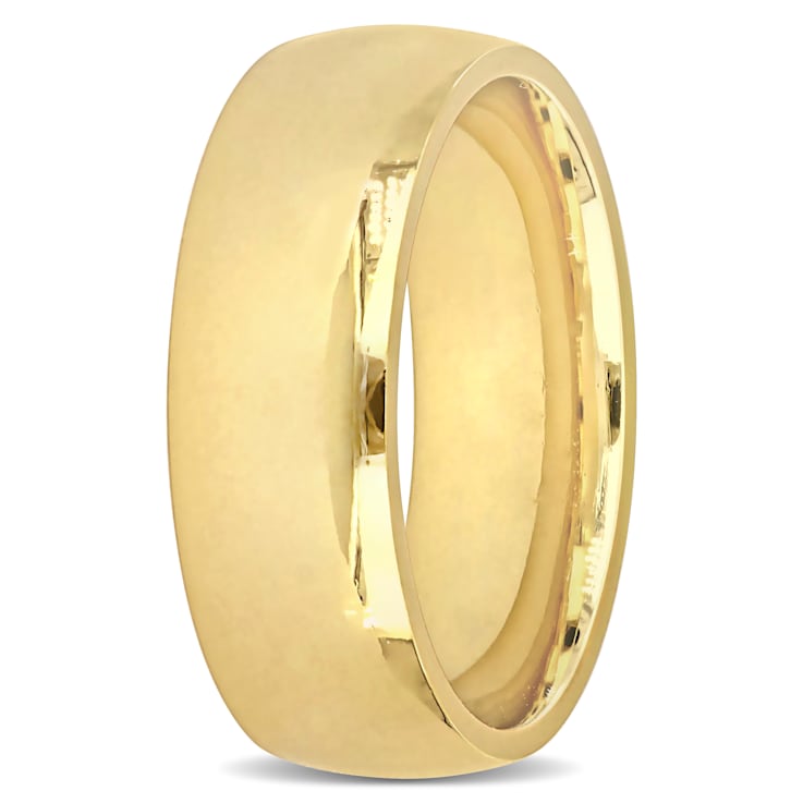 Men's 7.5mm Polished Finish Comfort Fit Wedding Band in 14K Yellow Gold