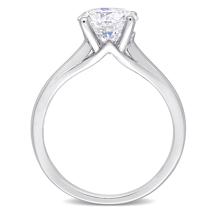 2 CT DEW Moissanite Solitaire Engagement Ring in 10K White Gold