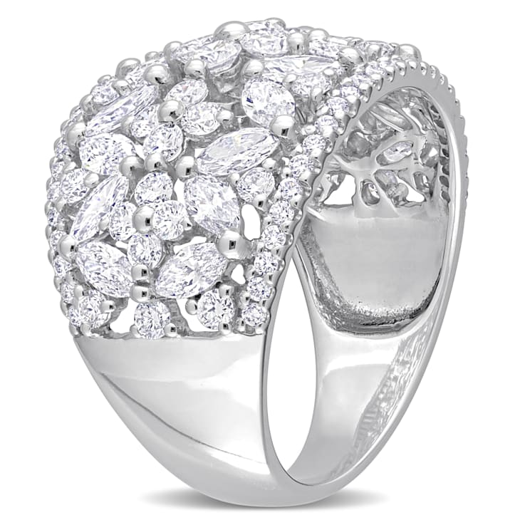3 3/8 CT TGW Lab Grown Diamond Wide Band Ring in 14K White Gold