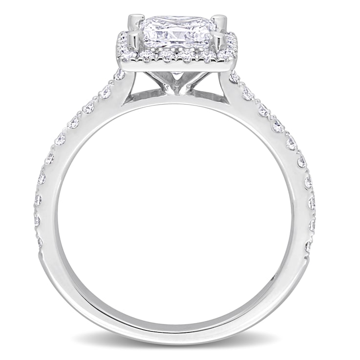 1 1/2 CT TGW Lab Grown Diamond with Tsavorite Accent Halo Engagement
Ring in 14K White Gold