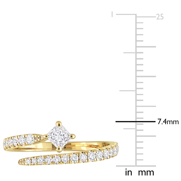5/8 CT TW Diamond Semi-Eternity Ring in 14K Yellow Gold