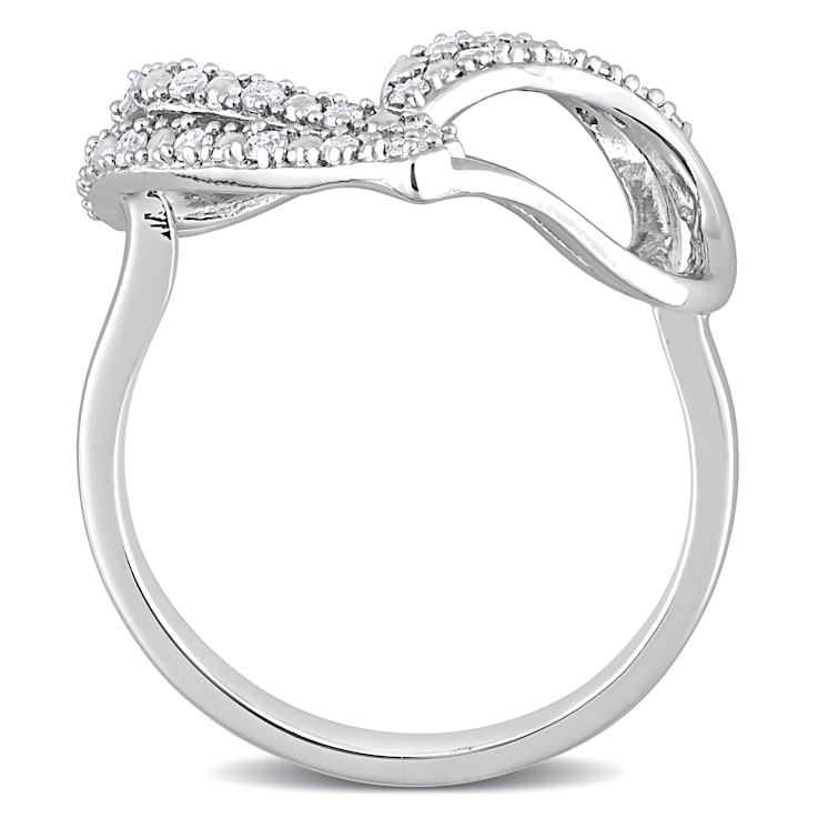 1/5 CT TW Diamond Open Heart Ring in Sterling Silver
