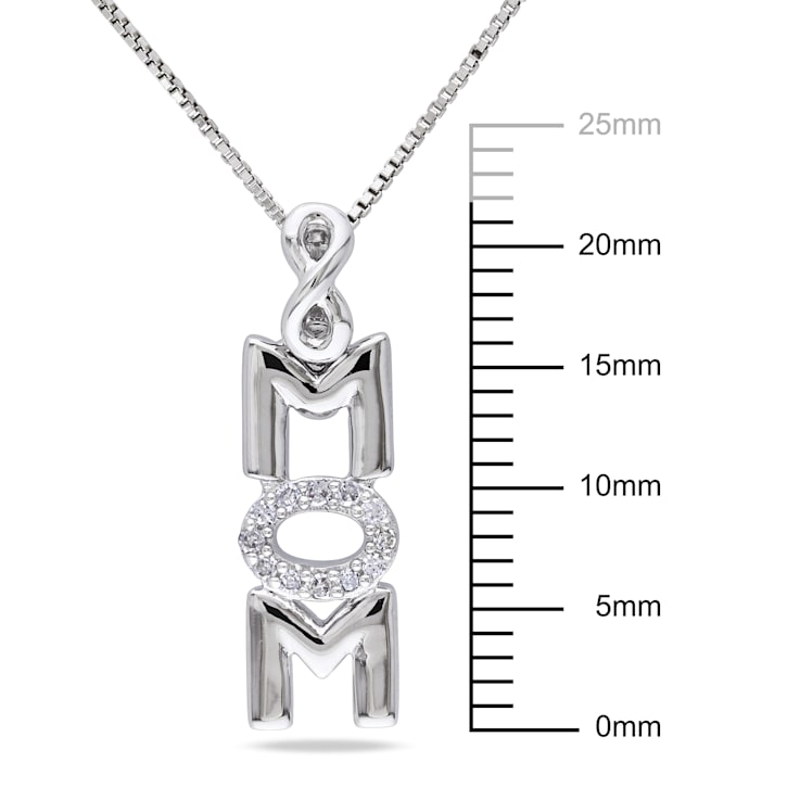 Diamond Infinity "Mom" Pendant with Chain in Sterling Silver