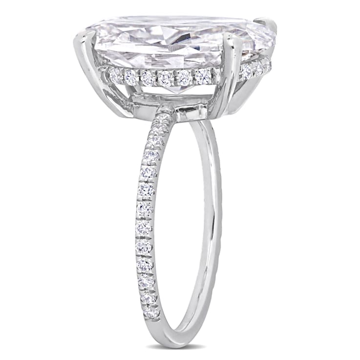 8-1/10 CT DEW Created Moissanite Engagement Ring in 10K White Gold