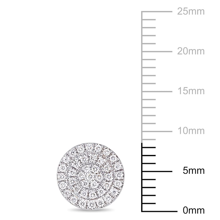 1/3CT TW Diamond Double Halo Stud Earrings in 14k White Gold