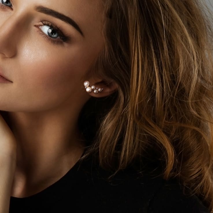4-7MM Freshater Cultured Pearl and 1/4 CT TGW Topaz Earrings in Yellow
Plated Sterling Silver
