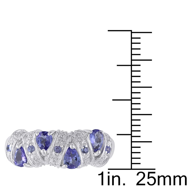 3/5 CT TGW Tanzanite Teardrop Ring in Sterling Silver