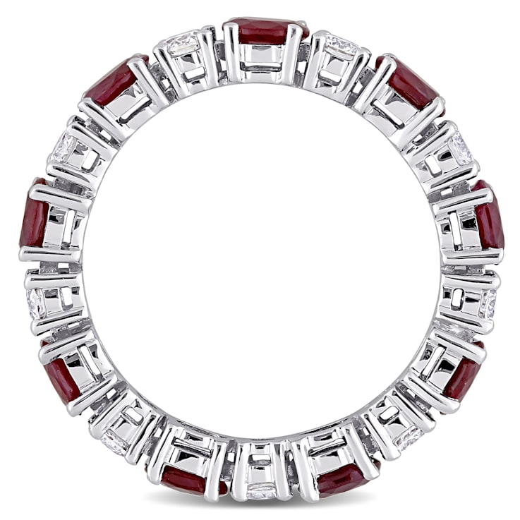 1 4/5 CT TGW Ruby and 5/8 CT TW Diamond Eternity Ring in 14K White Gold