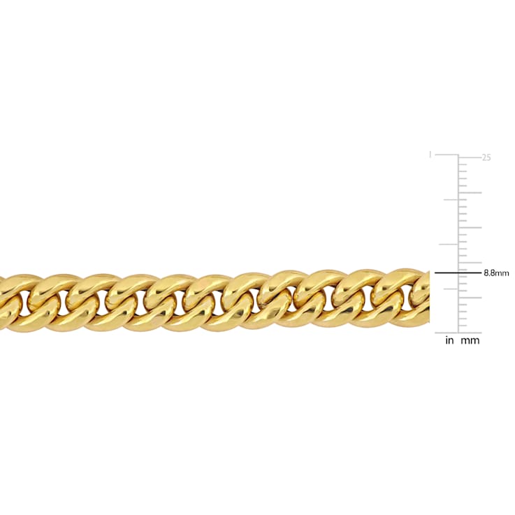 8.8mm Curb Link Chain Necklace in 10k Yellow Gold, 20 in