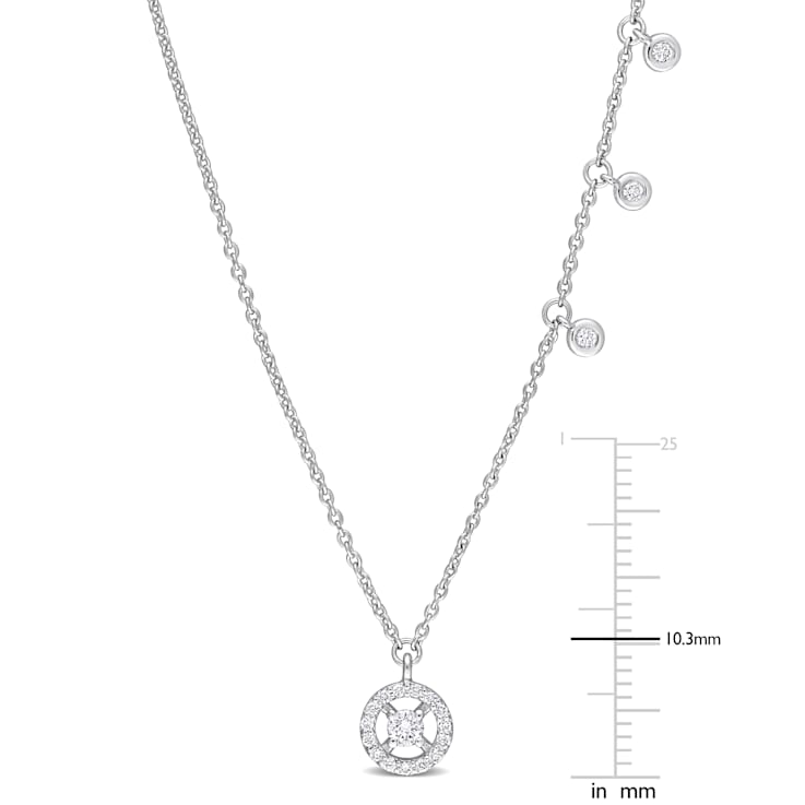1/5 CT TW Diamond Charm Necklace in 14K White Gold