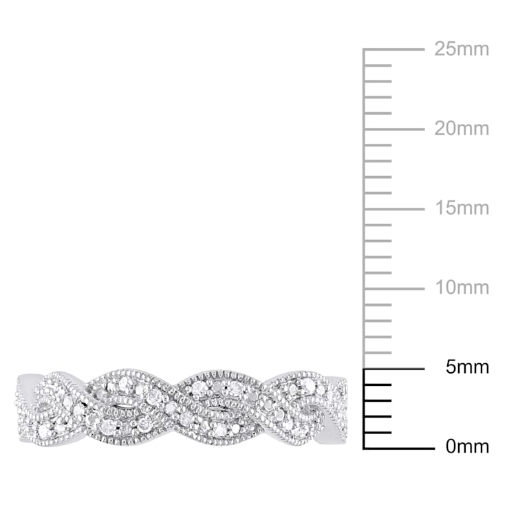 1/10 CT TW Diamond Twist Ring in Sterling Silver