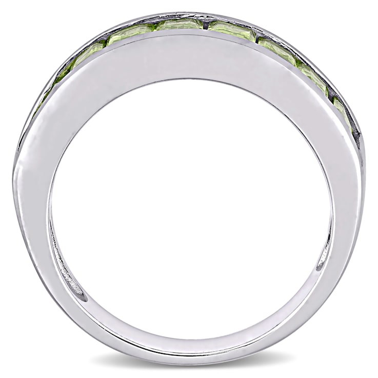 2 3/4 CTW Peridot Semi-Eternity Anniversary Band in Sterling Silver