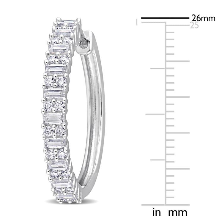1 3/4 CT TGW Created Moissanite Hoop Earrings in Sterling Silver