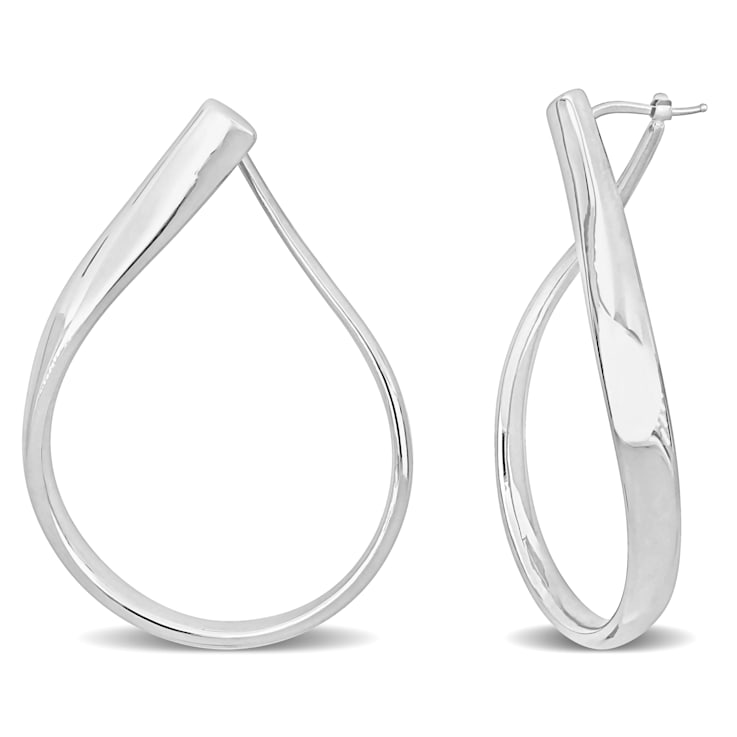 30mm Twisted Hoop Earrings in 14k  Gold