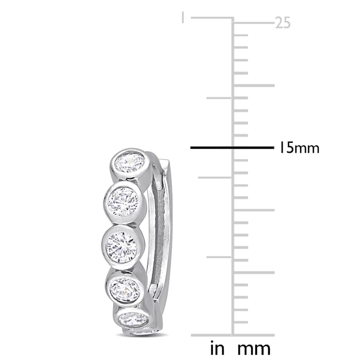 2 1/6 CT TGW Cubic Zirconia Hoop Earrings in Sterling Silver