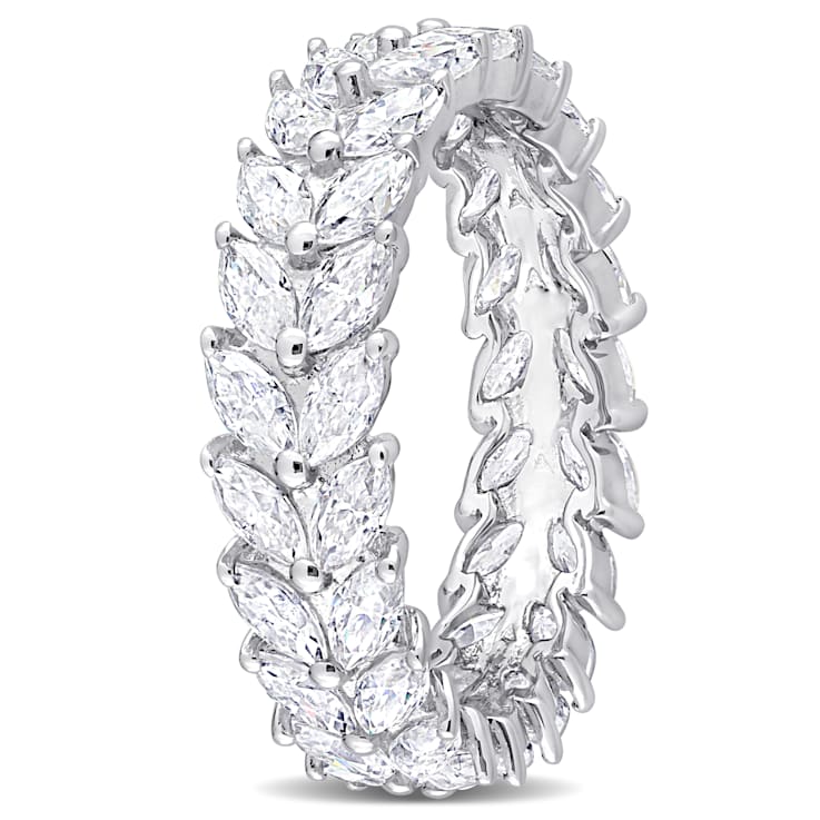 4 1/5 CT DEW Created Moissanite Eternity Band in Sterling Silver