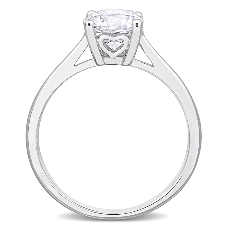 1 5/8 CT TGW Created White Sapphire Solitaire Ring in Sterling Silver