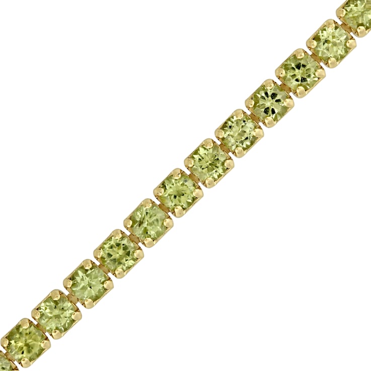 3 1/4ctw Peridot Tassel Bolo Bracelet in 18K Yellow Gold Over Sterling Silver