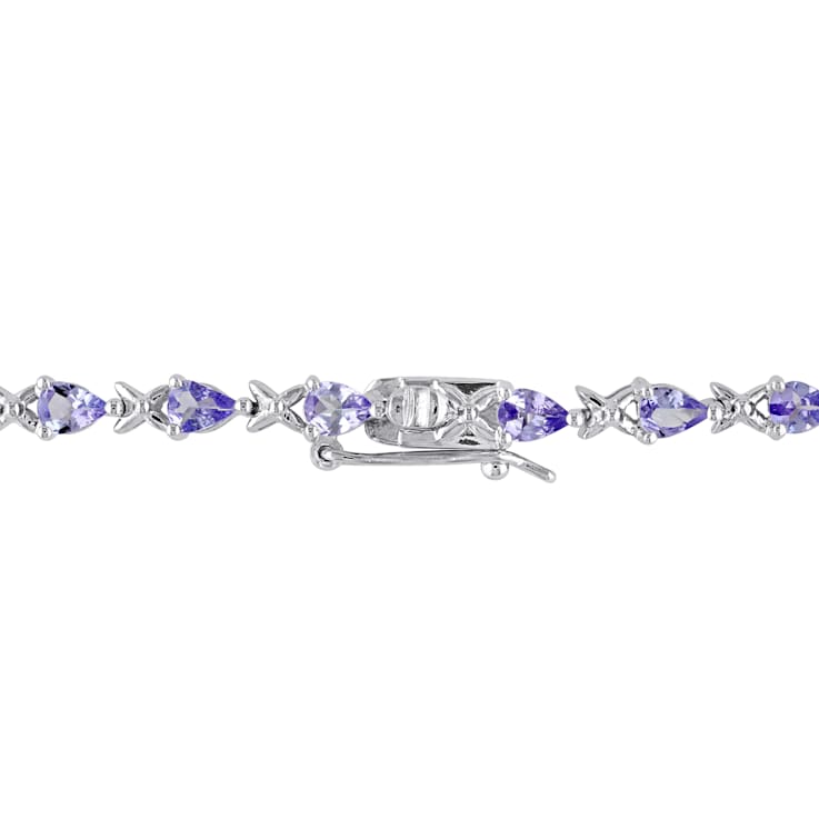 4 1/3 CT TGW Tanzanite X-Link Bracelet in Sterling Silver