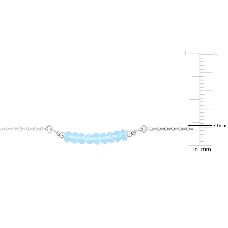 2 3/4ctw Sky Blue Topaz Bead Bar Necklace in Sterling Silver