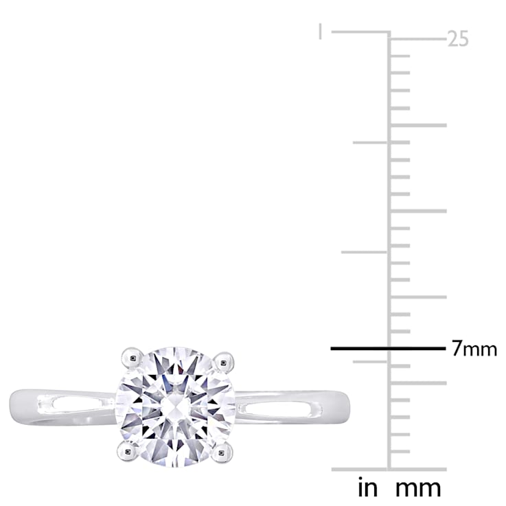 1 5/8 CT TGW Created White Sapphire Solitaire Ring in Sterling Silver